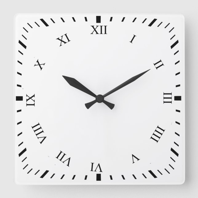 Schwarze römische Zahl und Minuten Uhr Uhr Uhr Wan (Vorderseite)