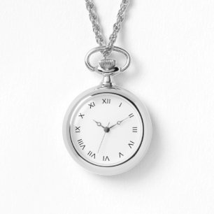 Schwarze römische Zahlen auf Weißen Armbanduhr