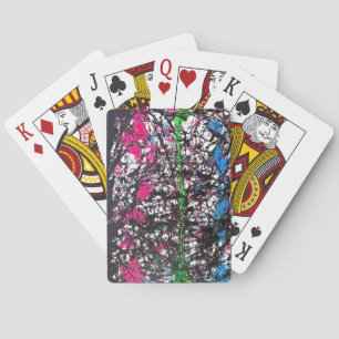Schwarze, rosa, grüne, blaue Marmorkunst Spielkarten