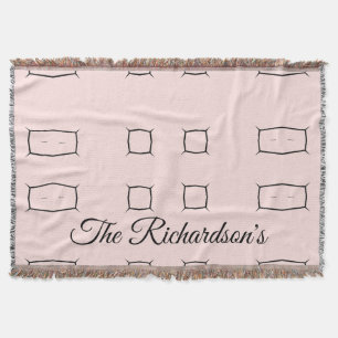 Schwarze rosa personalisierte geometrische Minimal Decke