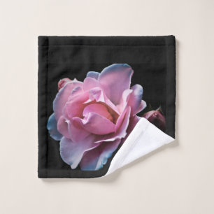 Schwarze rosa Rose Badhandtuch Set