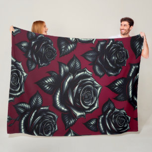 Schwarze Rose 60x80 Fleece Blanket