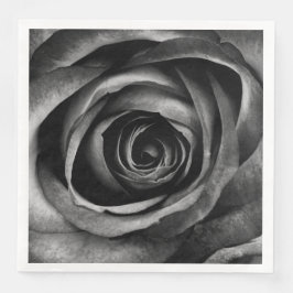 Schwarze Rose Blume Blumendekoration Vintag Serviette