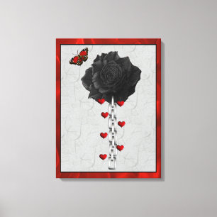 Schwarze Rose der Liebe Leinwanddruck