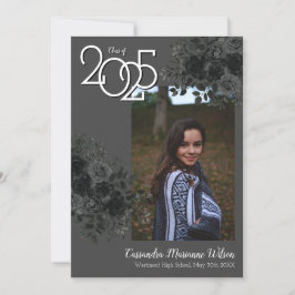 Schwarze Rose Dunkelgrau Abschluss Ankündigung