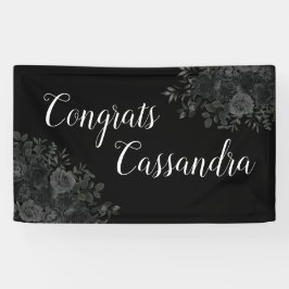 Schwarze Rose Dunkle Gotische Graduierungspartei Banner