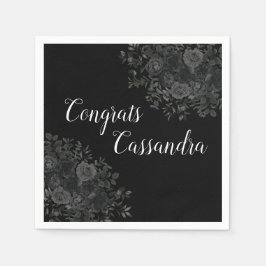 Schwarze Rose Dunkle Gotische Graduierungspartei Serviette