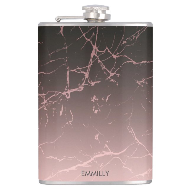 Schwarze Rose Flachmann (Vorderseite)