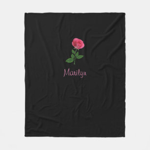 Schwarze Rose Fleecedecke