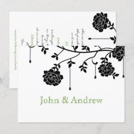 Schwarze Rose Gay Wedding Einladung