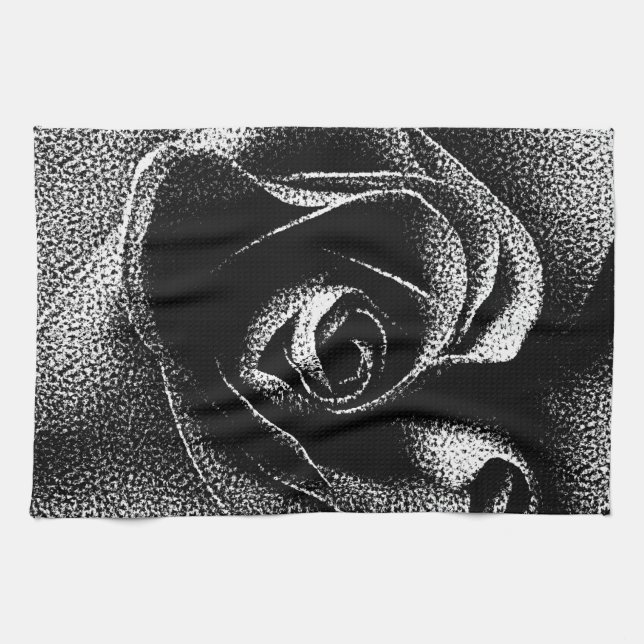 SCHWARZE ROSE GESCHIRRTUCH (Horizontal)