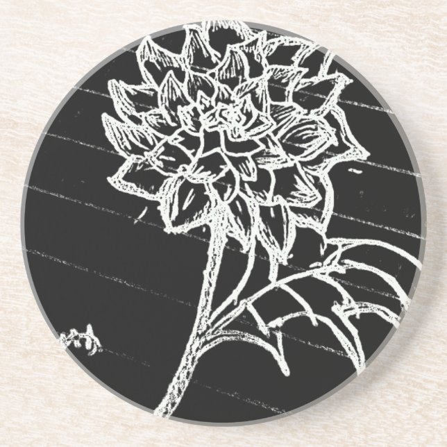 Schwarze Rose Getränkeuntersetzer (Vorne)