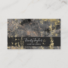 Schwarze Rose Gold Aquarellmarburg Ton & Goldene F Visitenkarte