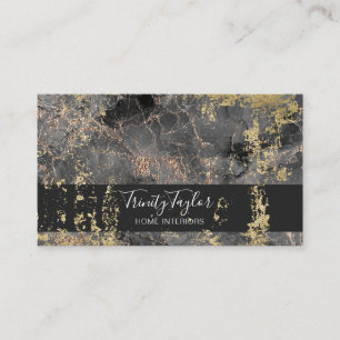 Schwarze Rose Gold Aquarellmarburg Ton & Goldene F Visitenkarte