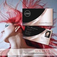 Schwarze Rose Gold Dekoration mit Logos und Foto L