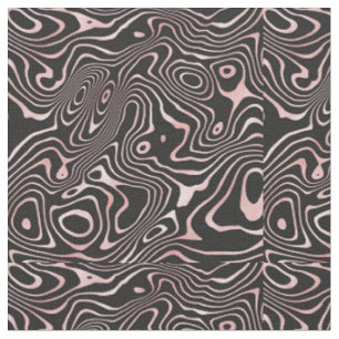Schwarze Rose Gold flüssig wirbeln Abstraktes Desi Stoff