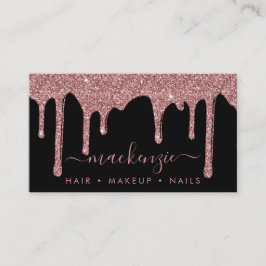 Schwarze Rose Gold Glitzer Tropfen Business-Logo Visitenkarte