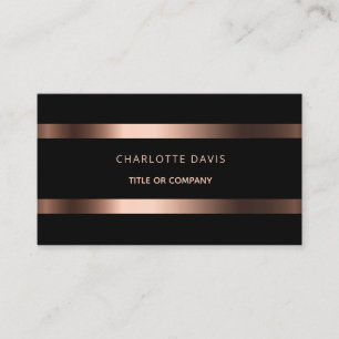 Schwarze Rose Gold minimalistisch elegant modern Visitenkarte