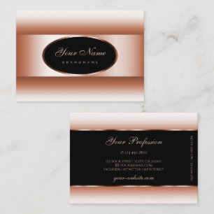 Schwarze Rose Gold Oval Rahmen Rose Goldene Farbe Visitenkarte