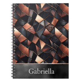Schwarze Rose Gold Tiles Notizblock