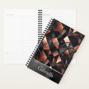 Schwarze Rose Gold Tiles Planer
