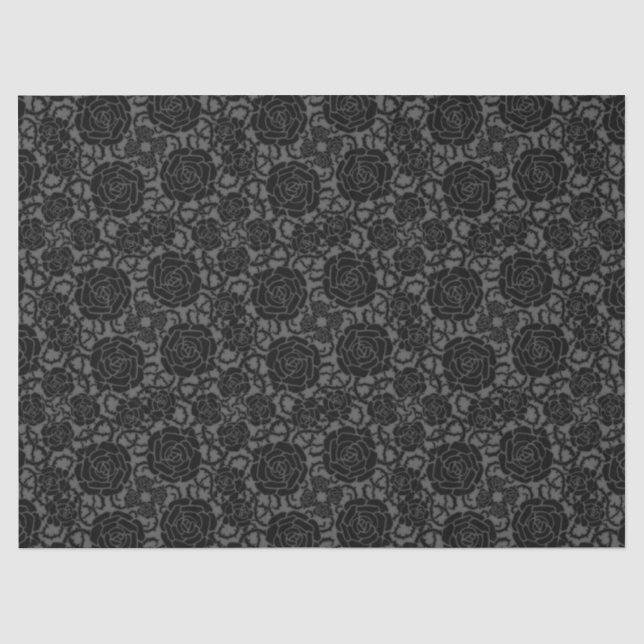 Schwarze Rose im Hintergrund Seidenpapier (Vorderseite)