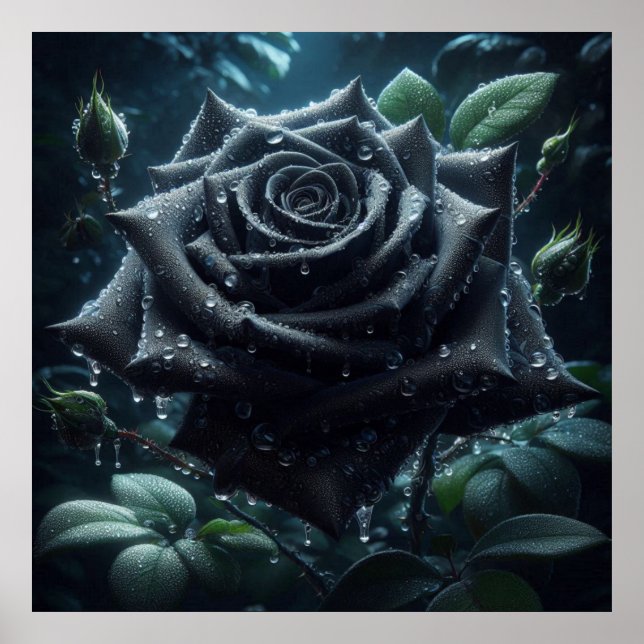Schwarze Rose Poster (Vorne)