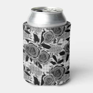 Schwarze Rose, Rose, Schwarz und Grau Dosenkühler