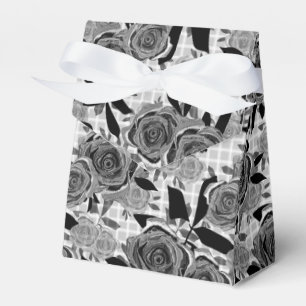 Schwarze Rose, Rose, Schwarz und Grau Geschenkschachtel