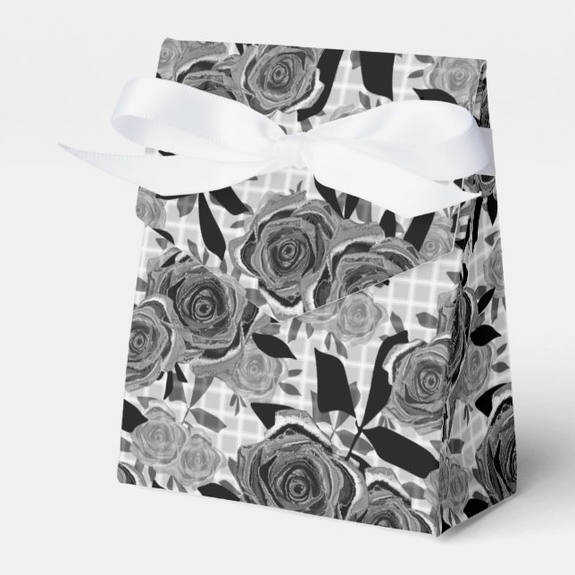 Schwarze Rose, Rose, Schwarz und Grau Geschenkschachtel (Vorderseite)