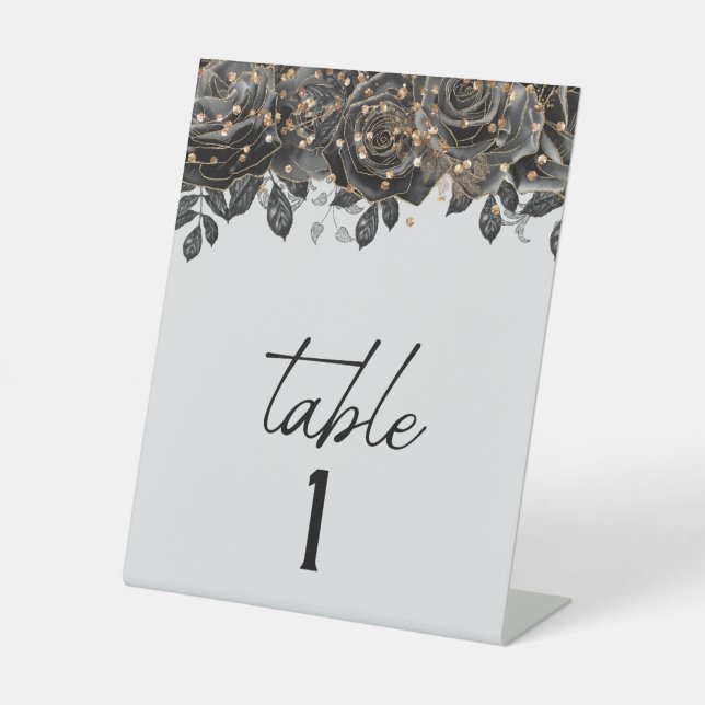 Schwarze Rose Tabelle 1 Zeichen Sockelschild (Vorderseite)