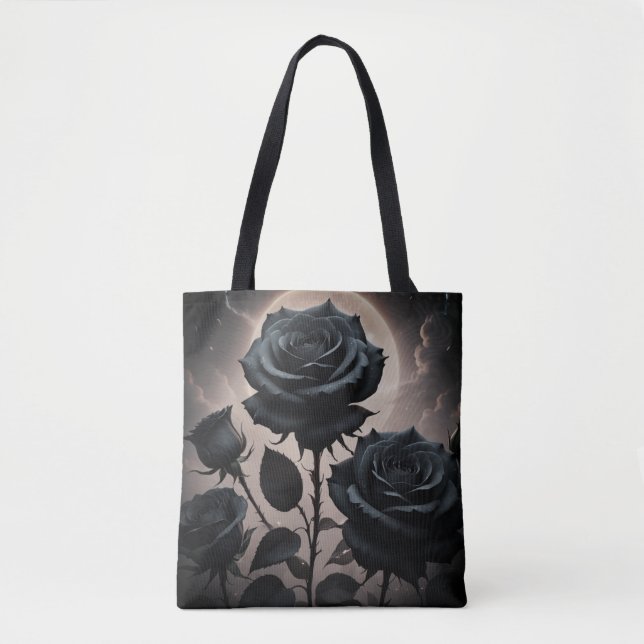 Schwarze Rose Tasche (Vorderseite)