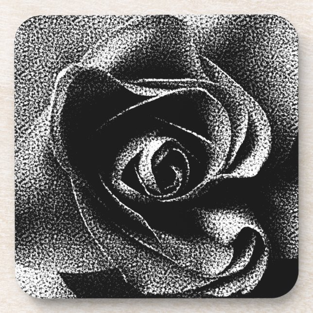 SCHWARZE ROSE UNTERSETZER (Vorderseite)