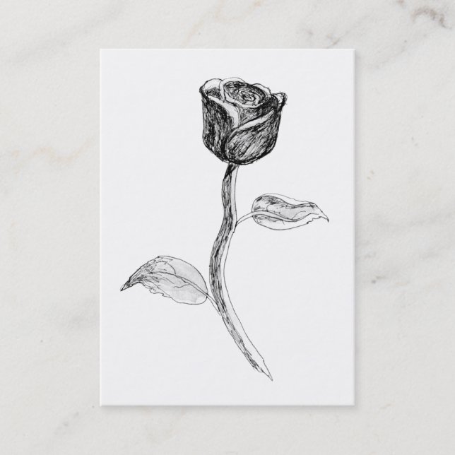 Schwarze Rose Visitenkarte (Vorderseite)