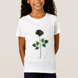 Schwarze Rosenblume T-Shirt