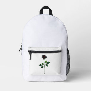 Schwarze Rosenblüte Bedruckter Rucksack
