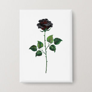 Schwarze Rosenblüte Button