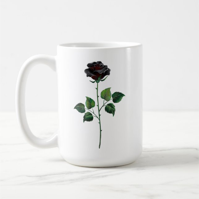 Schwarze Rosenblüte Kaffeetasse (Links)