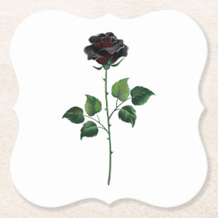 Schwarze Rosenblüte Untersetzer