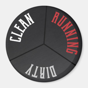 Schwarze, rostfreie Spülmaschine sauber, dreckig Magnet