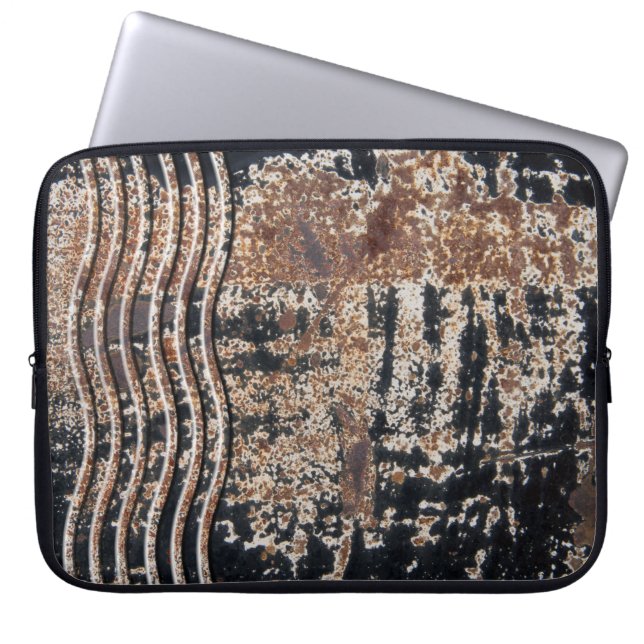 Schwarze rostige MetallSchmutz-Fotografie Laptopschutzhülle (Vorderseite)