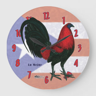 Schwarze rote Gallo-Uhr Große Wanduhr