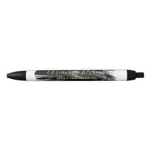 Schwarze Röte Gold Aquarell-Spritzer Kalligrafie Kugelschreiber