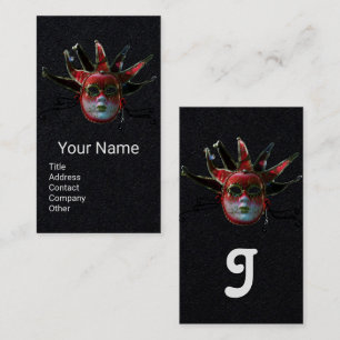 SCHWARZE ROTE JESTERMASK, Maskenpapier, Party, Sch Visitenkarte