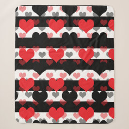 Schwarze rote Liebe mit Schwarz-weißen Streifen Sherpadecke