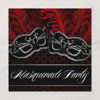Schwarze rote Masken-Maskerade-Ball-Party