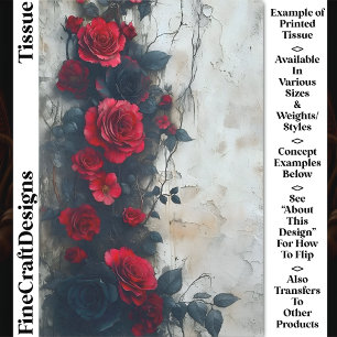 Schwarze rote Rosen, gealterte verwitterte Wand CQ Seidenpapier
