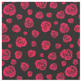 Schwarze rote Rosen  Stoff