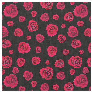 Schwarze rote Rosen  Stoff