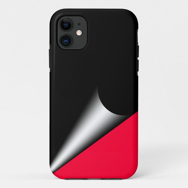 Schwarze rote Seite Curl Case-Mate Case (Rückseite)